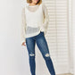 HYFVE Openwork Ribbed Trim Long Sleeve Knit Top