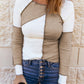 Color Block Exposed Seam Knit Top