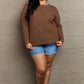 Plus Size - Breezy Days Waffle Knit Sweater in Chestnut