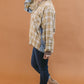 Comfy Half Zip Plaid Chambray Mixed Pullover
