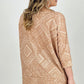 Aztec Print French Terry V Neck Top