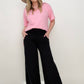 Smocked Waistband Wide Leg Pants - 2 colors