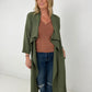 Jade By Jane Draped Front Long Body Jacket