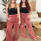Zenana Cool Acid Wash Wide Leg Pants