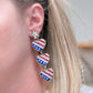 PREORDER: American Flag Heart Trio Dangle Earrings