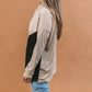 White Birch Colorblock Long Sleeve Solid Ribbed Knit Top