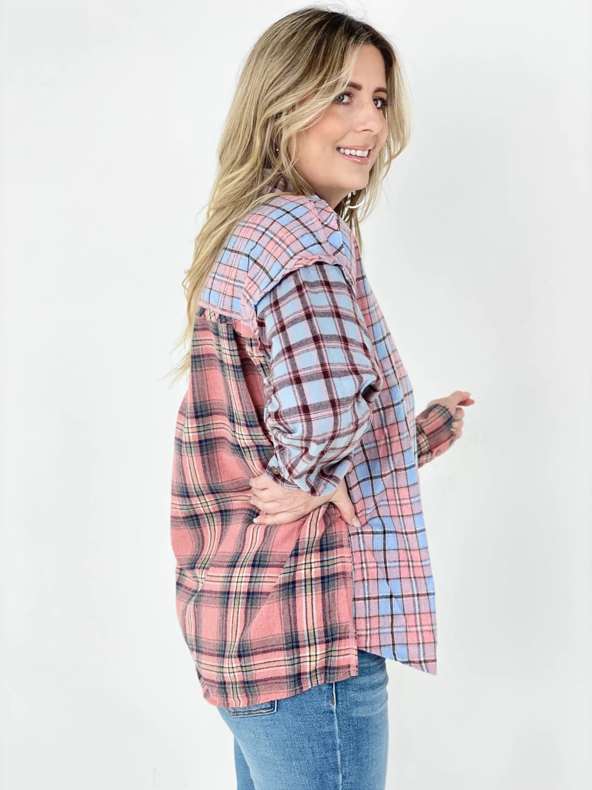 Mixed Plaid Shirt