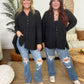 Peplum Raw Edge Shirt with Pockets