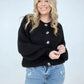 Solid Balloon Sleeve Button Front Cardigan