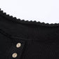 "Addy" Lace Trim Long Sleeve Button Up Henley Top