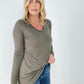 Rae Mode Basic V-Neck Long Sleeve Top