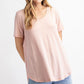 Rae Mode ECO Solid V Neck Short Sleeves Top