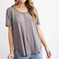 Rae Mode ECO Solid V Neck Short Sleeves Top
