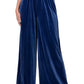 Solid Velvet Wide Leg Pants