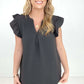 Hopelessly Hopeless Ruffled Sleeve Blouse