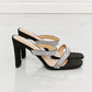 Rhinestone Block Heel Sandal in Black