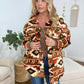 Rae Mode Aztec Print Fleece Open Front Long Sleeve Shacket