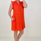 Button Down Mini Dress with Ruffle Sleeves