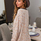 BiBi Floral Fiona Button Detail Long Sleeve Top