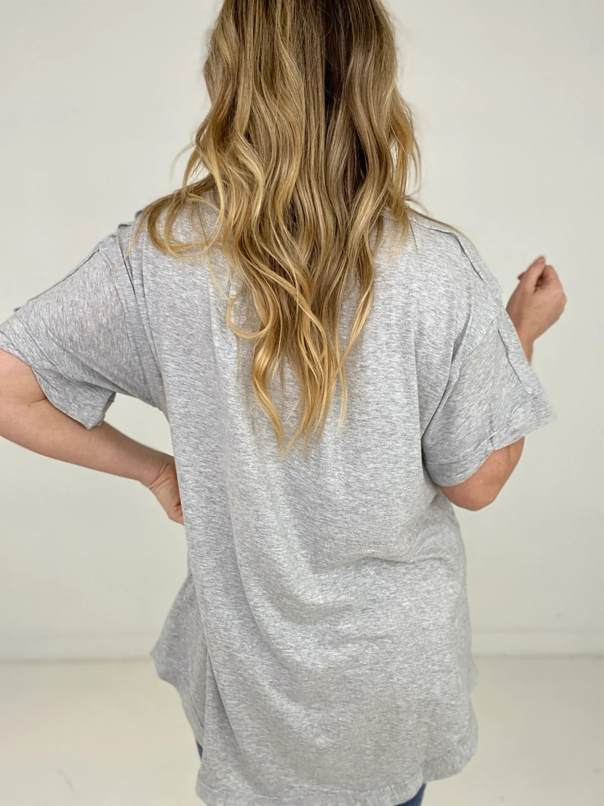 Raw Edge Short Sleeve Top