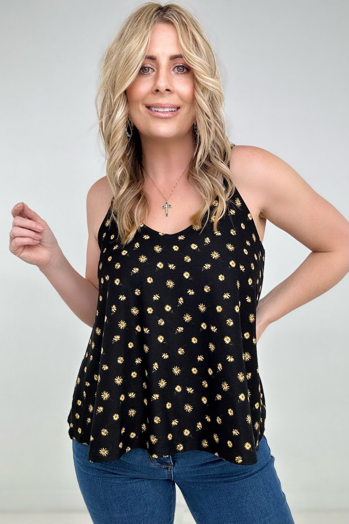 Floral Print Spaghetti Strap Top - Multiple Colors