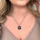 Melania Clara Square Crystal Pendant Necklace