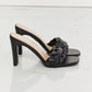 Braided Block Heel Sandals in Black