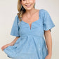Short Sleeve Solid Woven Top