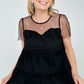 Date Night Swiss Dot Mesh Knit Top