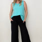 Smocked Waistband Wide Leg Pants - 2 colors