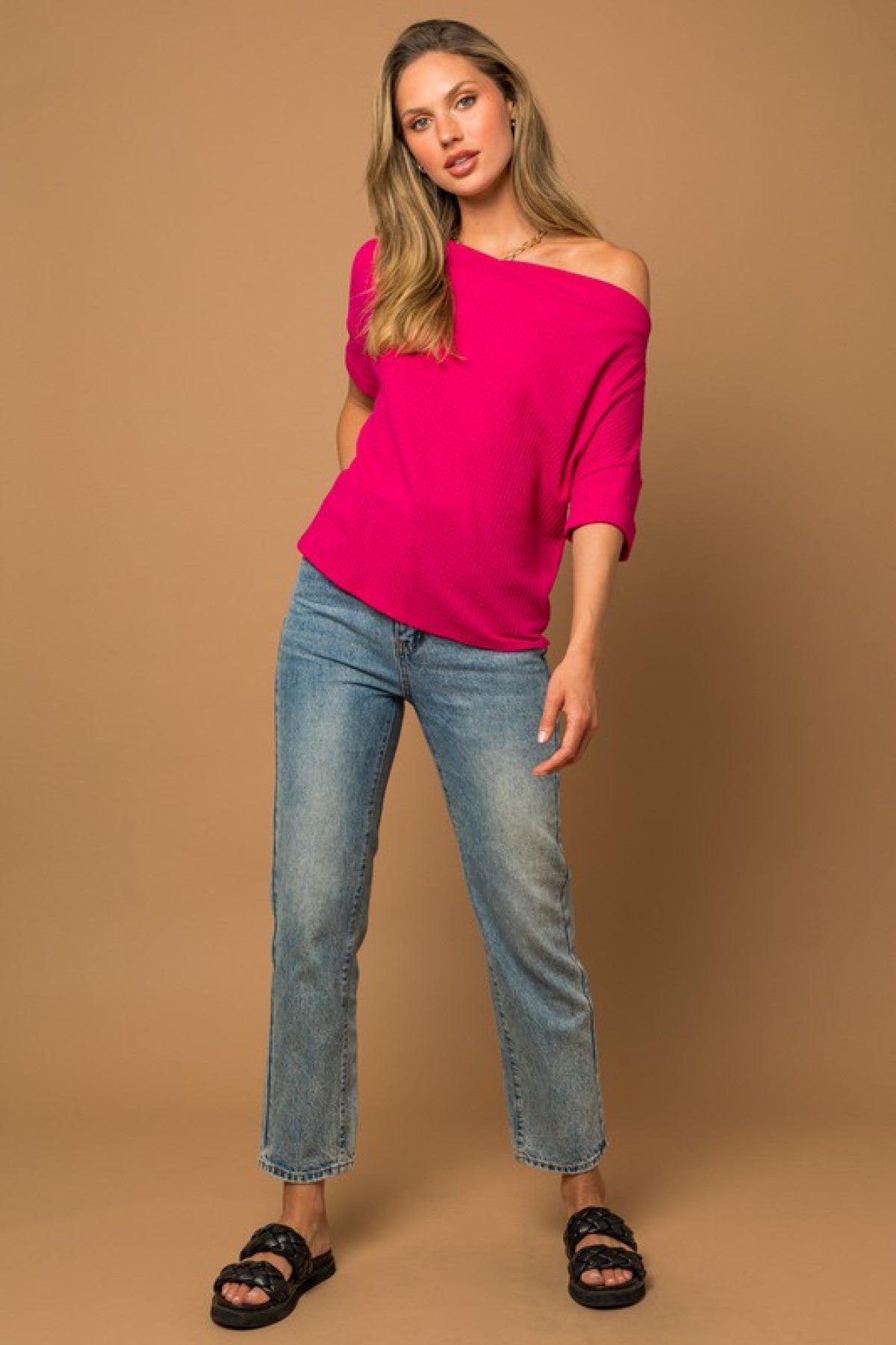 Off the Shoulder Cowl Neck Top