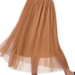 Zenana Mesh Pleated Maxi Skirt