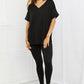 Self Love Brushed DTY Microfiber Lounge Set in Black