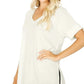 Zenana "Luxe" Rolled Sleeve Side Slit Hi-Low Hem Top