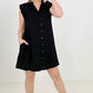 Button Down Mini Dress with Ruffle Sleeves