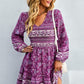 Bohemian V-Neck Balloon Sleeve Dress