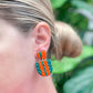 PREORDER: Red & Green Knit Clay Dangle Earrings