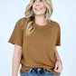 Solid Cotton Boyfriend Tee
