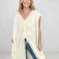 Oli & Hali Mineral Washed Cinched Front Cocoon Sleeveless Long Top