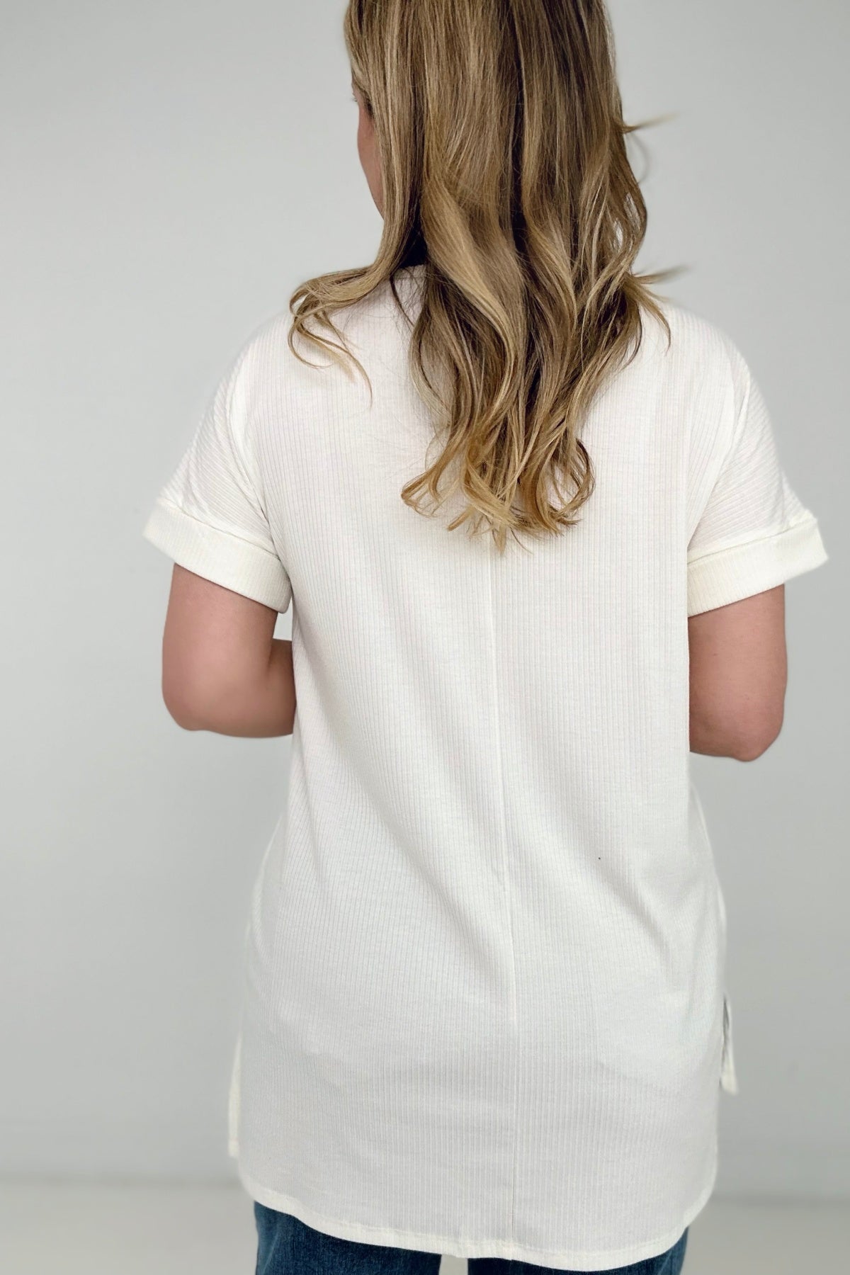 Simply Spring Ribbed V-Neck top