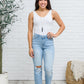 Judy Blue Mid-rise Destroyed Hem Boyfriend Jeans
