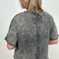 French Terry Acid Wash Raw Edge Crop Top - Multiple colors