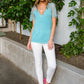A Little Bit of Lace Top In Aqua