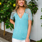 A Little Bit of Lace Top In Aqua