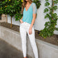 A Little Bit of Lace Top In Aqua
