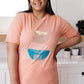 Abstract Graphic Tee in Peach