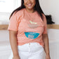 Abstract Graphic Tee in Peach