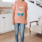 Abstract Graphic Tee in Peach