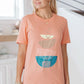Abstract Graphic Tee in Peach