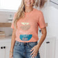 Abstract Graphic Tee in Peach